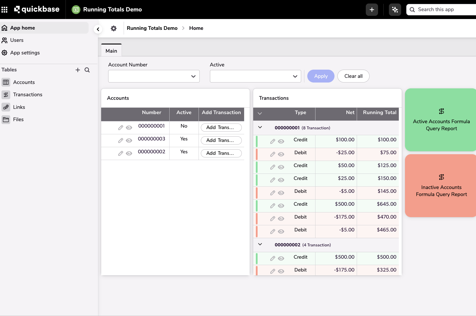 Running Totals Pipeline Demo