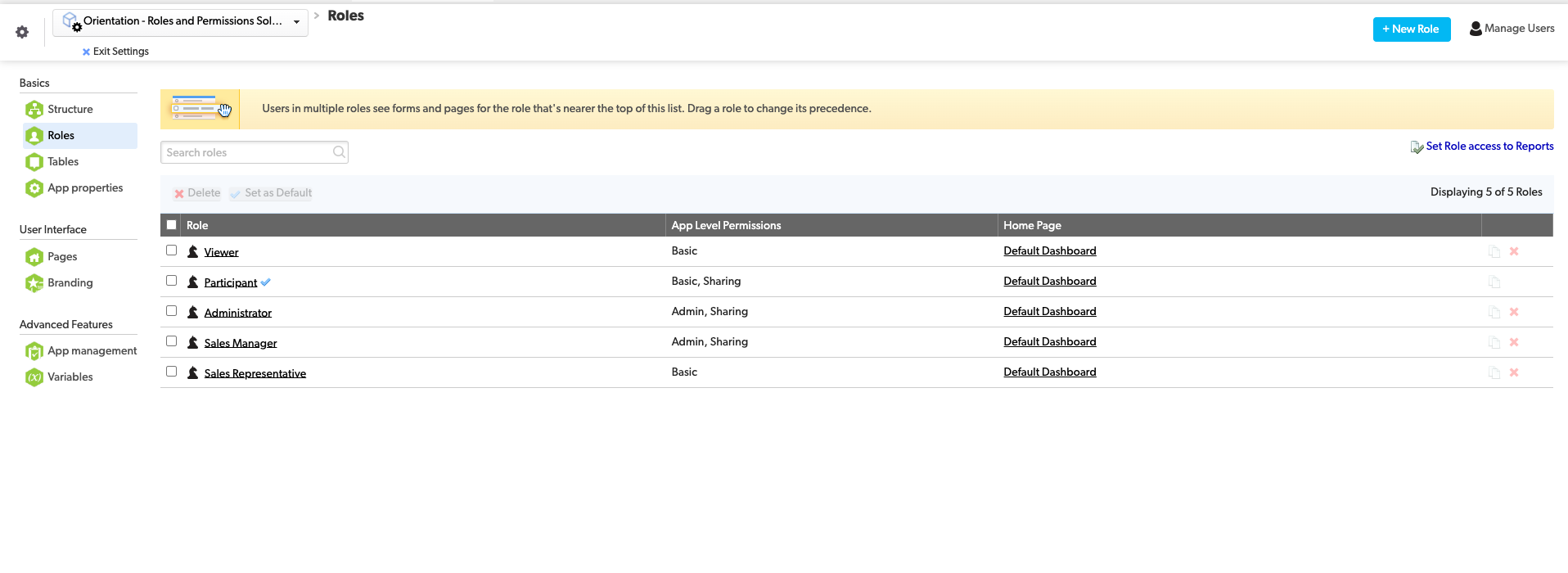 Quickstart - Roles and Permissions Solution