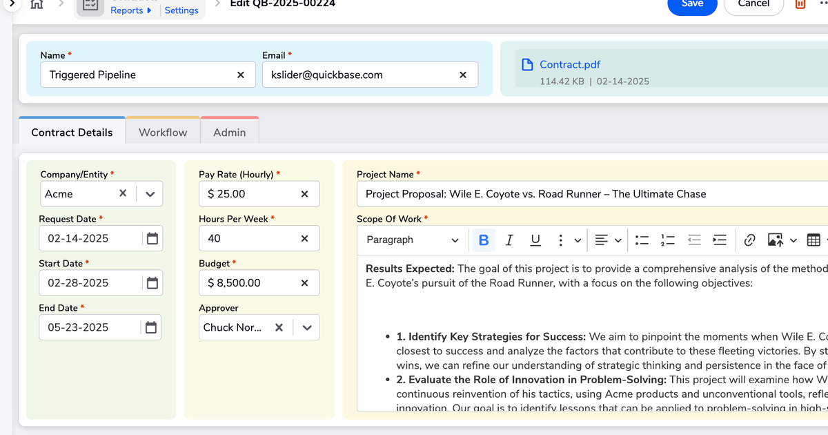 Contract Request | Quickbase
