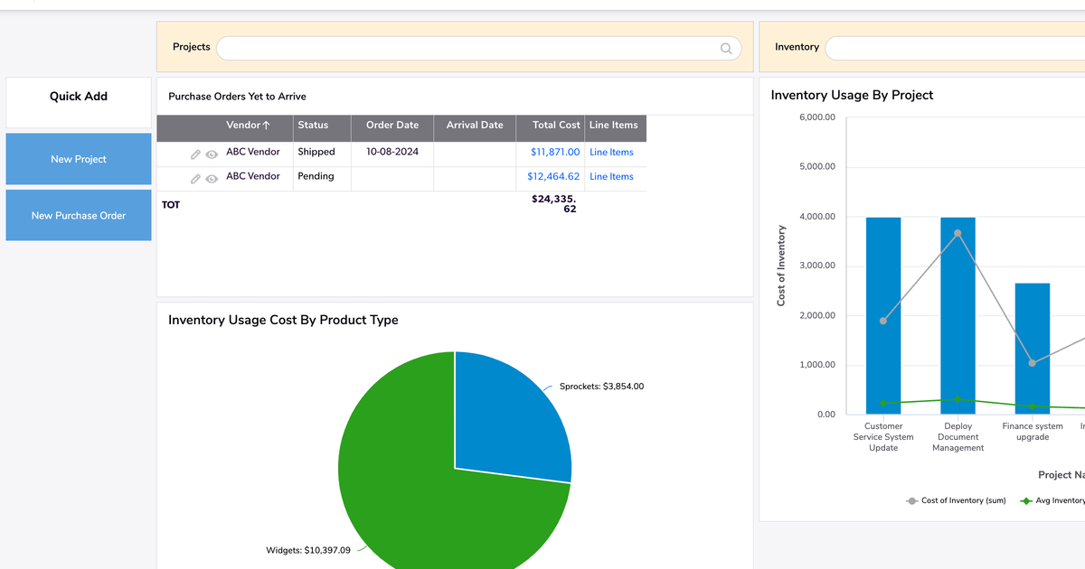Project Inventory Starter App | Quickbase