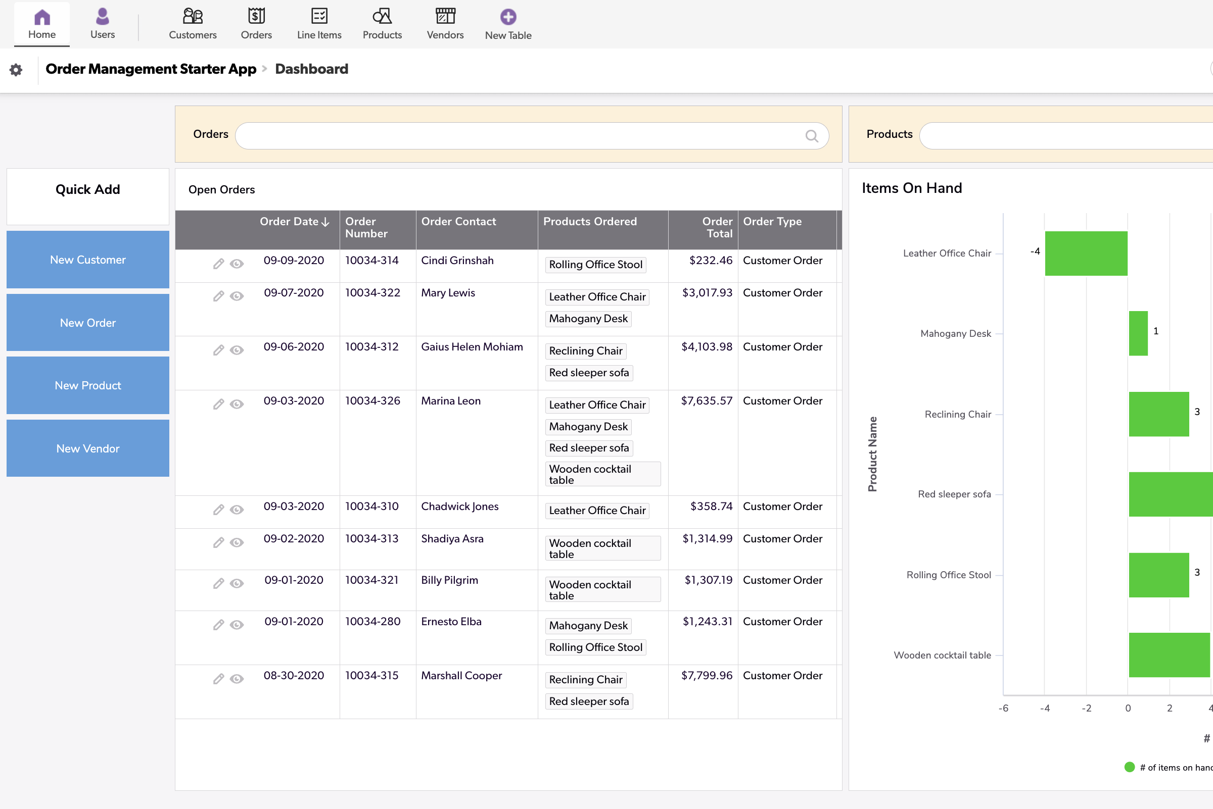 Order Management Starter App