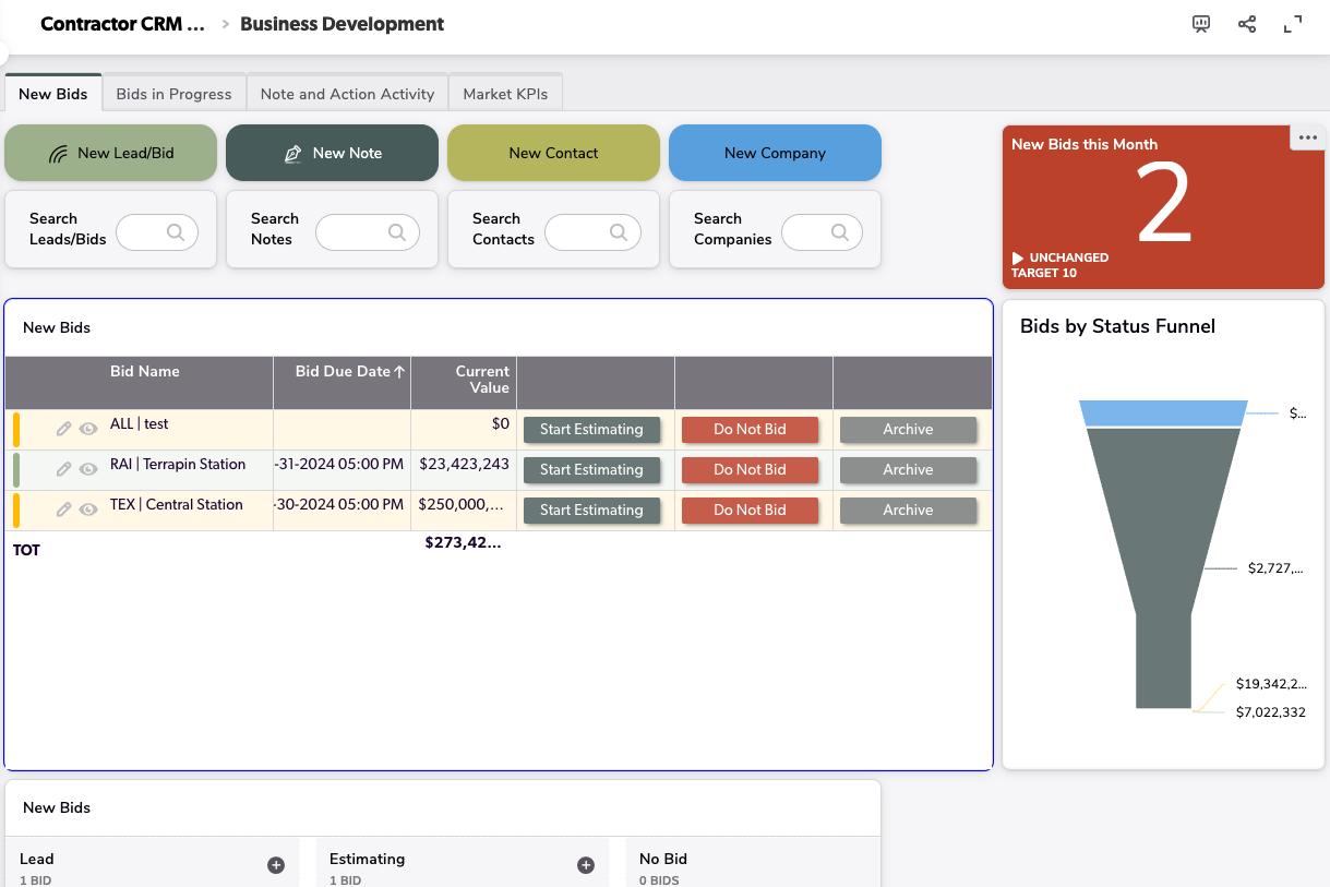 CRM & Bid Management